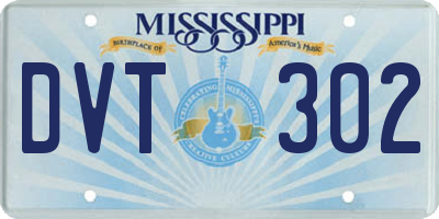 MS license plate DVT302