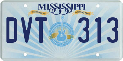 MS license plate DVT313