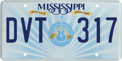 MS license plate DVT317
