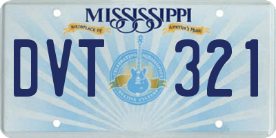 MS license plate DVT321