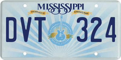 MS license plate DVT324