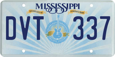 MS license plate DVT337