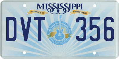 MS license plate DVT356
