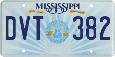 MS license plate DVT382