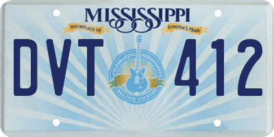 MS license plate DVT412