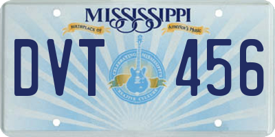 MS license plate DVT456
