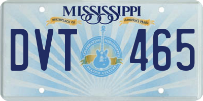 MS license plate DVT465