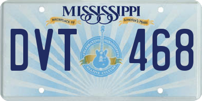MS license plate DVT468