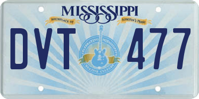 MS license plate DVT477