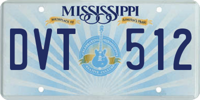 MS license plate DVT512