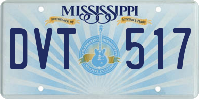 MS license plate DVT517