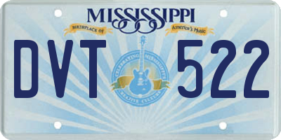 MS license plate DVT522