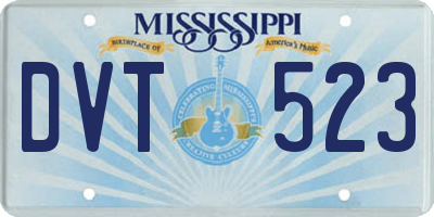 MS license plate DVT523