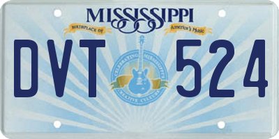 MS license plate DVT524