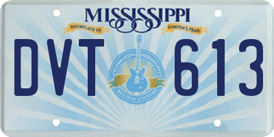 MS license plate DVT613