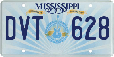 MS license plate DVT628