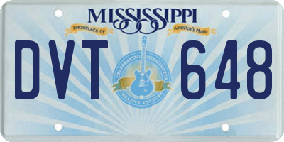 MS license plate DVT648