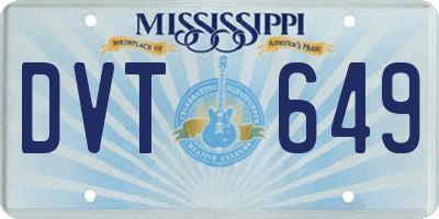 MS license plate DVT649