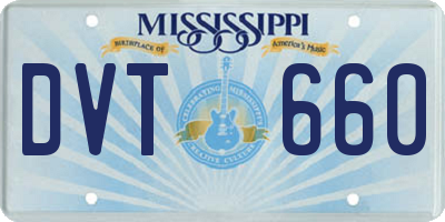 MS license plate DVT660