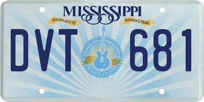 MS license plate DVT681