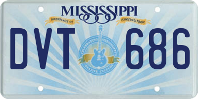 MS license plate DVT686