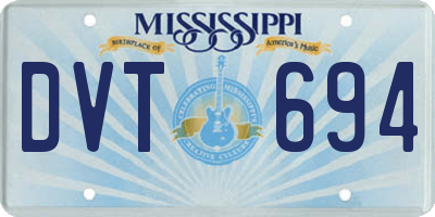 MS license plate DVT694