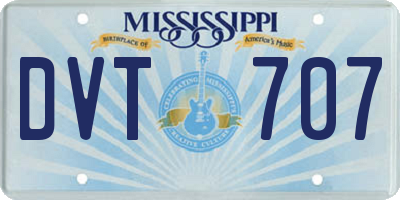 MS license plate DVT707