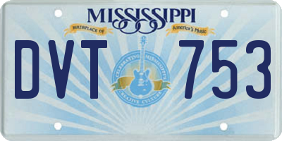 MS license plate DVT753