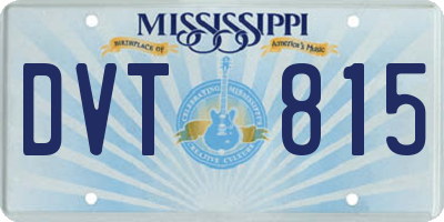 MS license plate DVT815