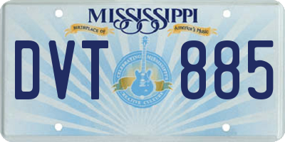 MS license plate DVT885