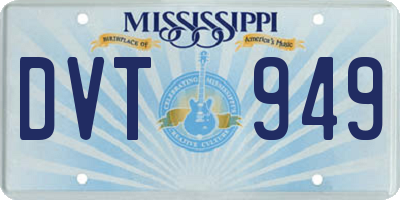 MS license plate DVT949