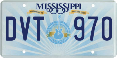 MS license plate DVT970