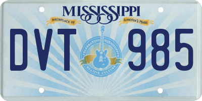 MS license plate DVT985