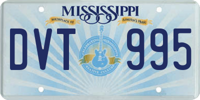 MS license plate DVT995