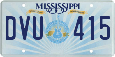 MS license plate DVU415
