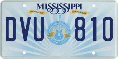 MS license plate DVU810