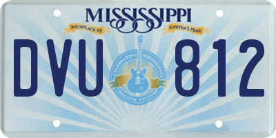 MS license plate DVU812