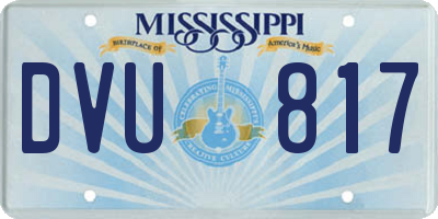 MS license plate DVU817