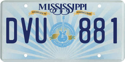 MS license plate DVU881