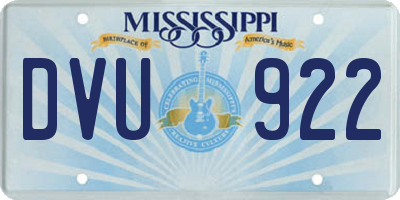 MS license plate DVU922