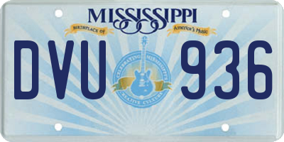MS license plate DVU936