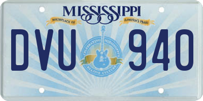 MS license plate DVU940