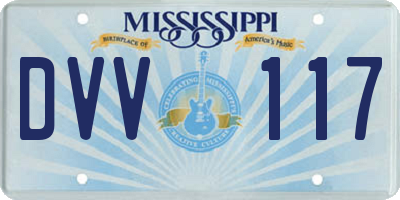MS license plate DVV117