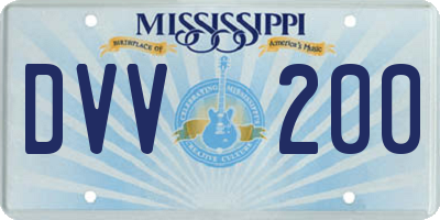 MS license plate DVV200