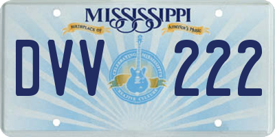 MS license plate DVV222