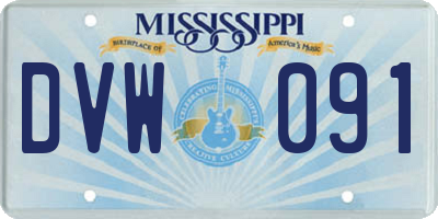 MS license plate DVW091