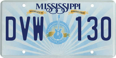 MS license plate DVW130