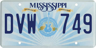 MS license plate DVW749