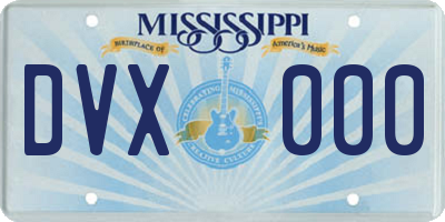 MS license plate DVX000