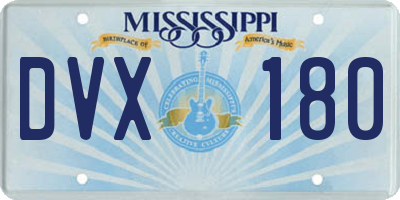 MS license plate DVX180